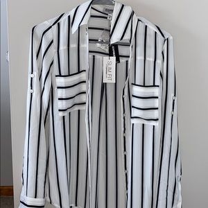 Black & White Blouse with Buttons